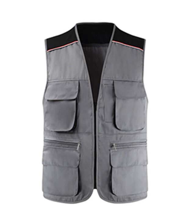 多口袋撞色马甲